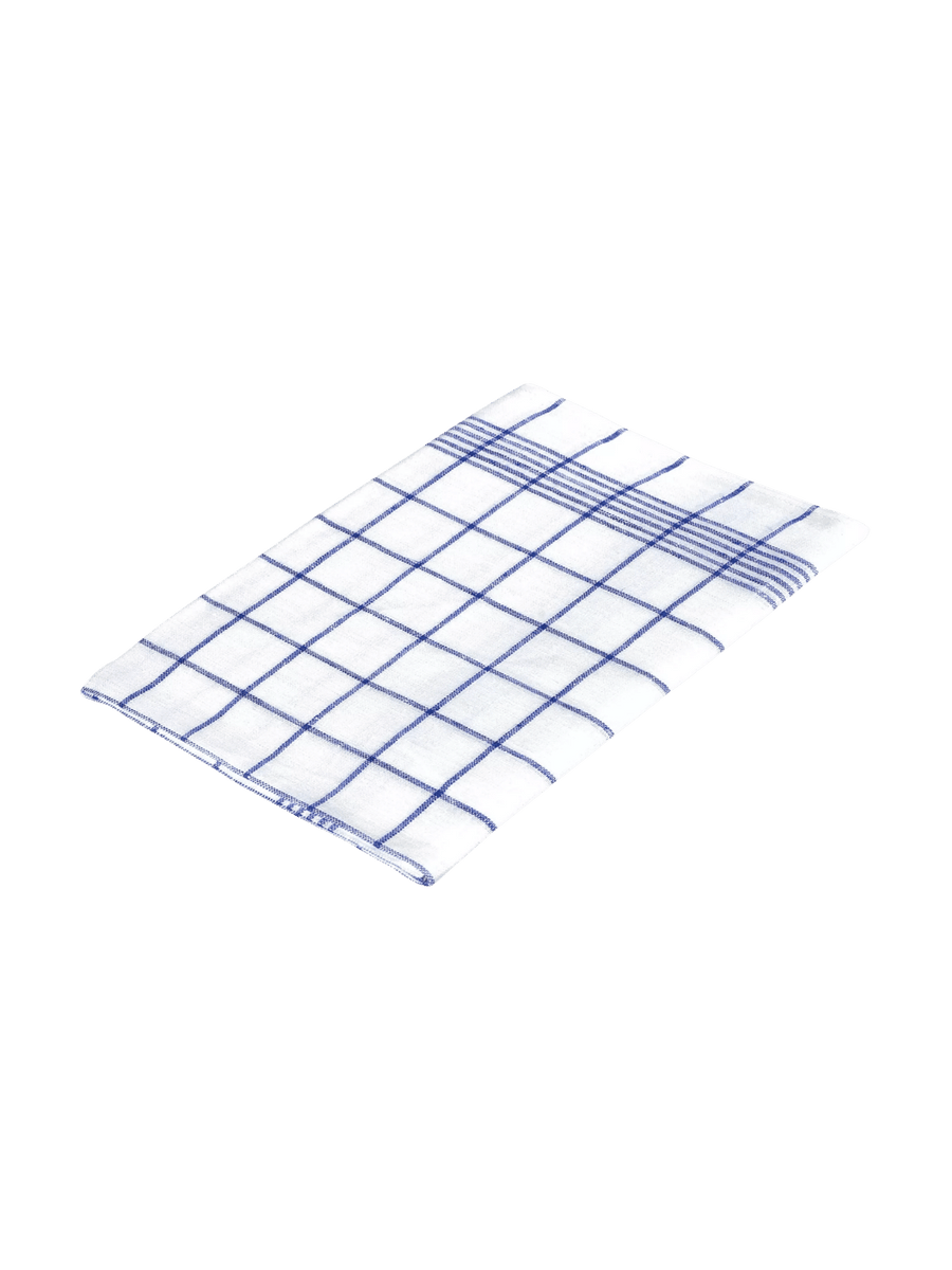 Glass Towel/Dish Towel in 'Blue Checkered' from Burstenhaus Redecker on a transparent background | Twentyseven Toronto