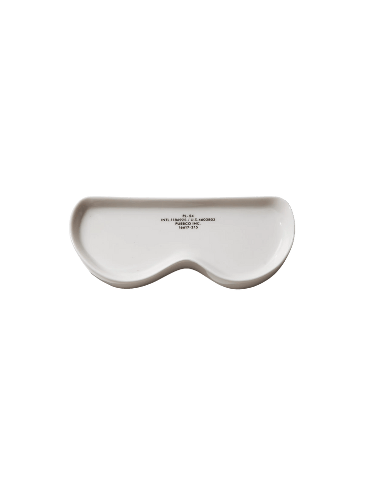 An empty white ceramic Glasses Tray - Round from Puebco on a transparent background | Twentyseven Toronto