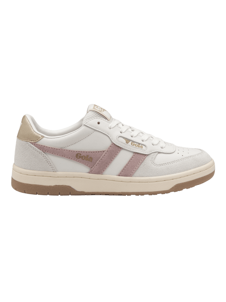 Twentyseven Toronto - Gola Classics Women's Hawk Sneakers - White/Pastel Pink/Gold