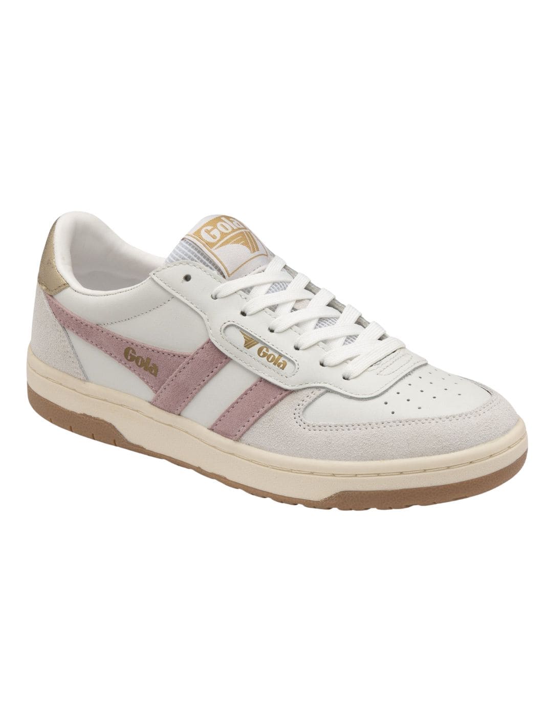 Twentyseven Toronto - Gola Classics Women's Hawk Sneakers - White/Pastel Pink/Gold