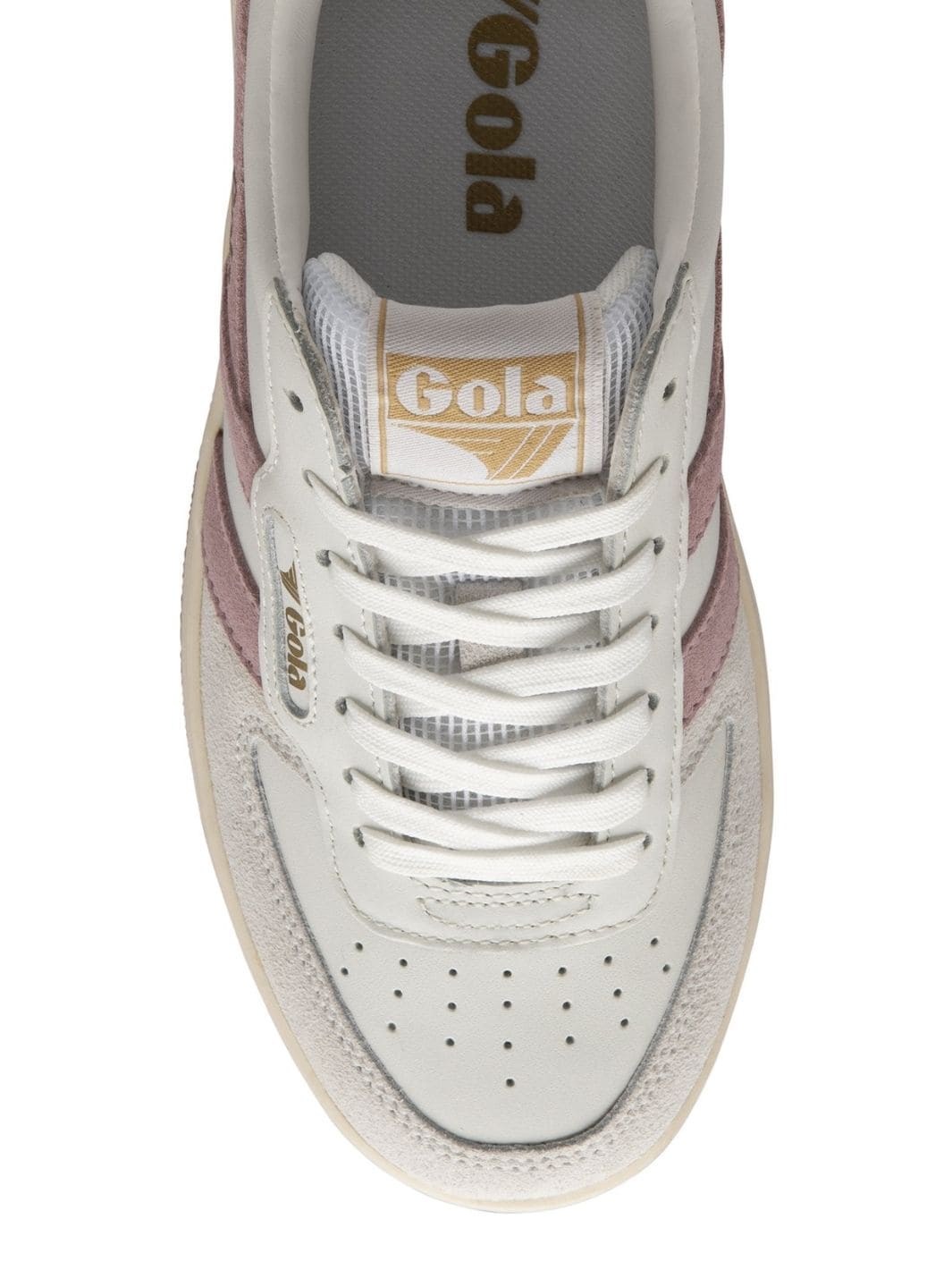 Twentyseven Toronto - Gola Classics Women's Hawk Sneakers - White/Pastel Pink/Gold