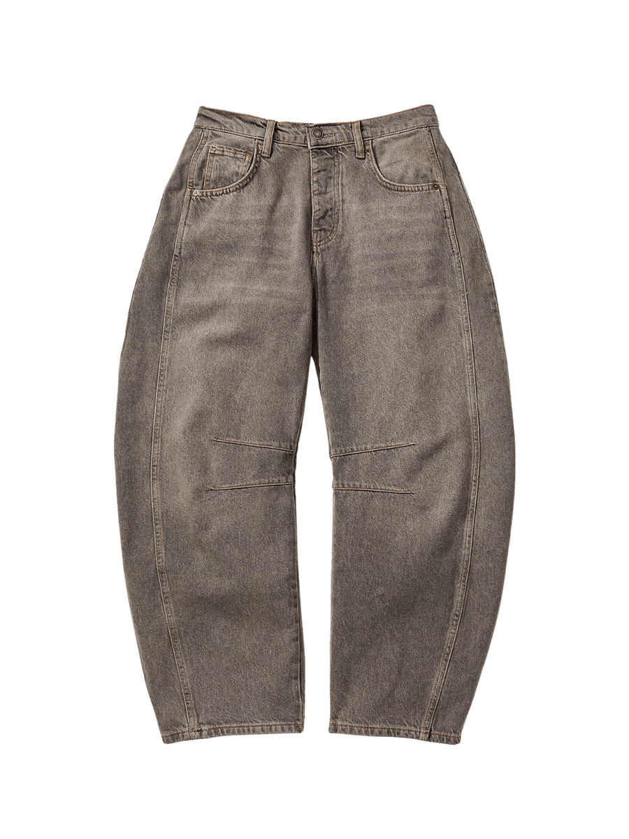 Free People Good Luck Mid-Rise Barrel Jeans in Archive Grey | Twentyseven