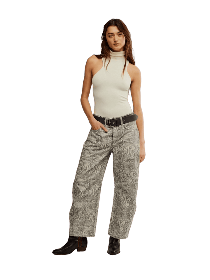 Free People We The Free Good Luck Printed Barrel Jeans - Snake Combo | Twentyseven Toronto