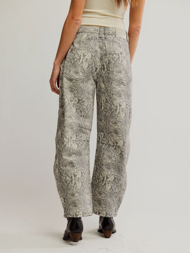 Free People We The Free Good Luck Printed Barrel Jeans - Snake Combo | Twentyseven Toronto