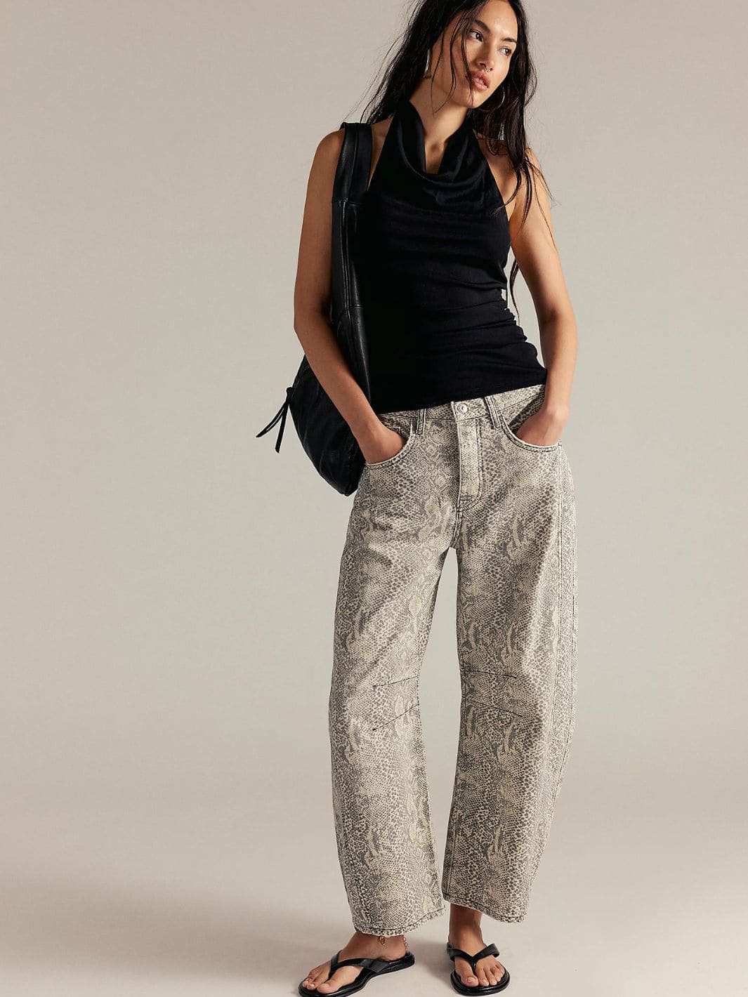 Free People We The Free Good Luck Printed Barrel Jeans - Snake Combo | Twentyseven Toronto