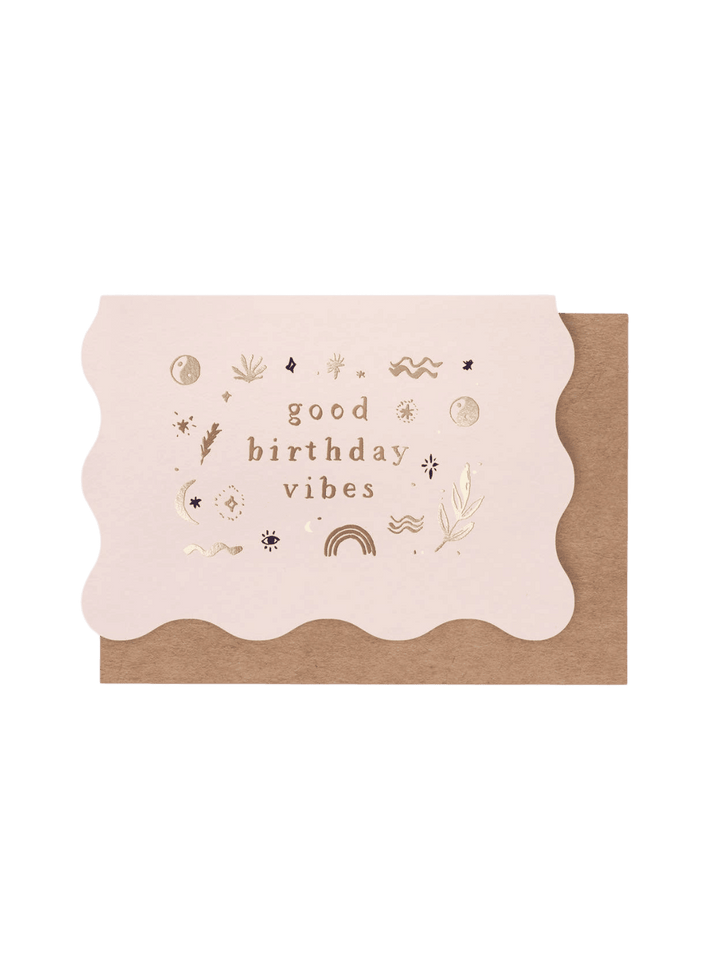 Sister Paper Co. Good Vibes Birthday Card | Greeting Cards | Minimalist Card | Twentyseven Toronto