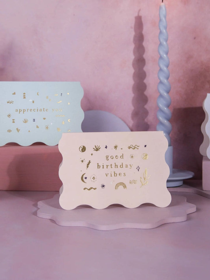 Sister Paper Co. Good Vibes Birthday Card | Greeting Cards | Minimalist Card | Twentyseven Toronto
