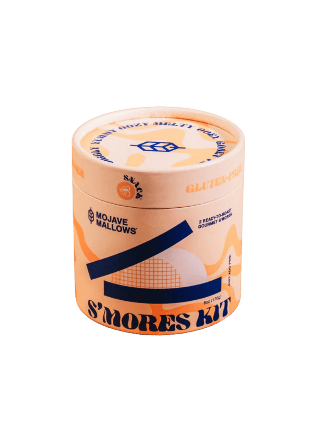 Orange cylindrical canister for the Mojave Mallows Gourmet S'mores Kit | Twentyseven Toronto