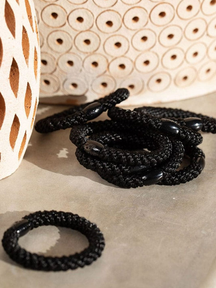 L. Erickson Grab & Go Ponytail Holders 8 Pack - Black | Twentyseven Toronto