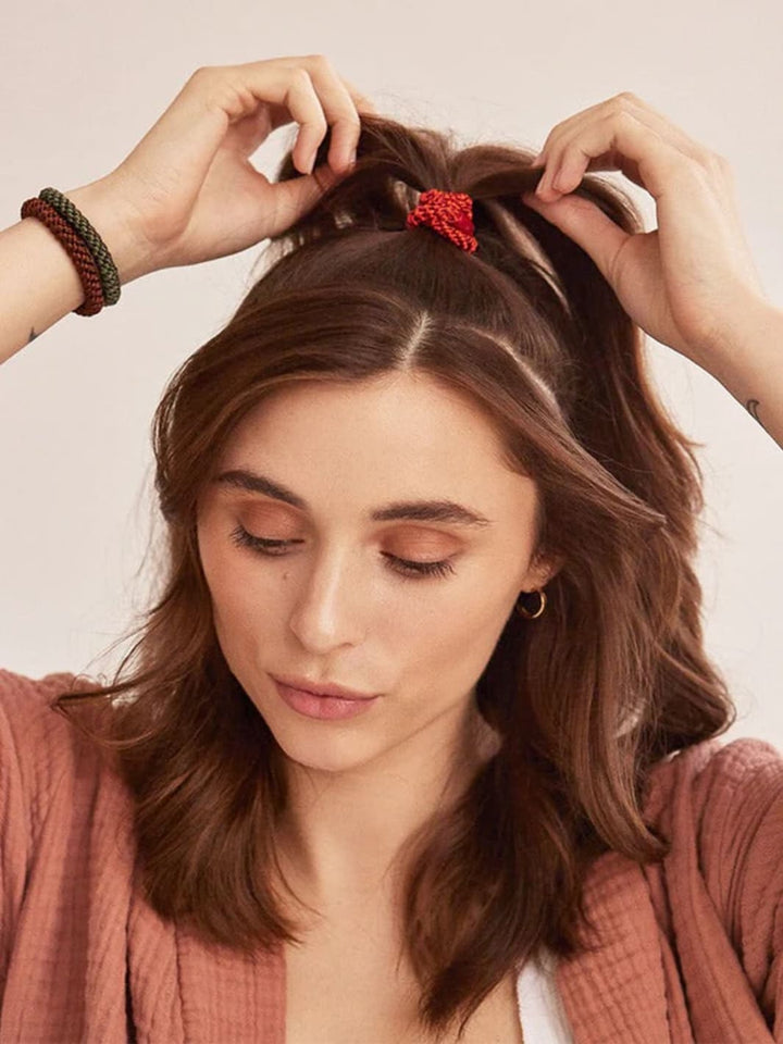 L. Erickson Grab & Go Ponytail Holders 8 Pack - Pomegranate | Twentyseven Toronto