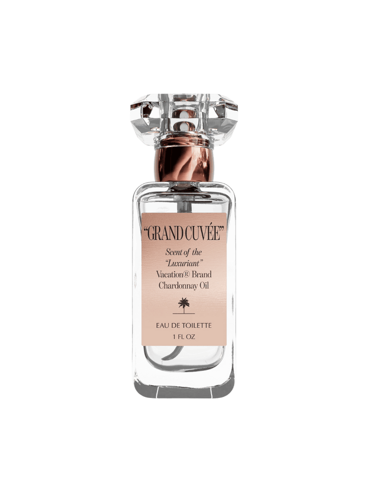"GRAND CUVÉE" by Vacation Inc Eau de Toilette | Twentyseven Toronto | Vacation Inc perfume bottle labeled 'Grand Cuveé' 