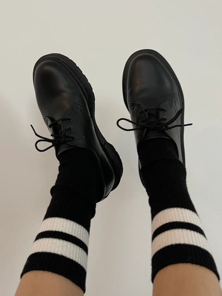 Le Bon Shoppe Grandpa Varsity Socks - Black Sugar Stripe | Twentyseven Toronto