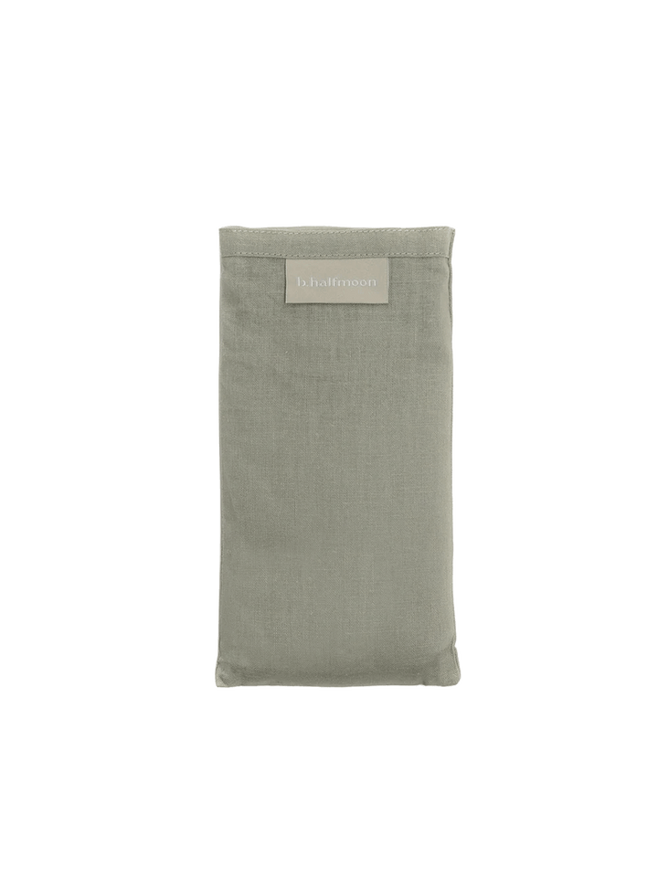 b, halfmoon Linen Eye Pillow in Lavender with a soft grey-green linen cover | Twentyseven Toronto