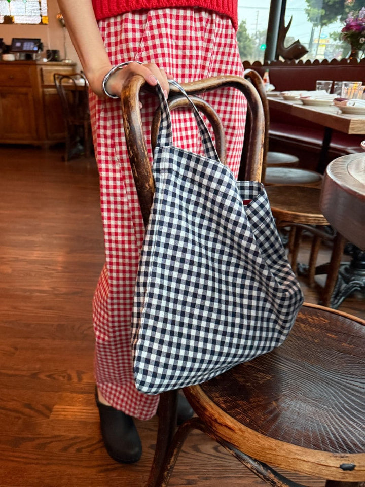 Le Bon Shoppe Happy Carry Bag in Navy Gingham | Twentyseven Toronto