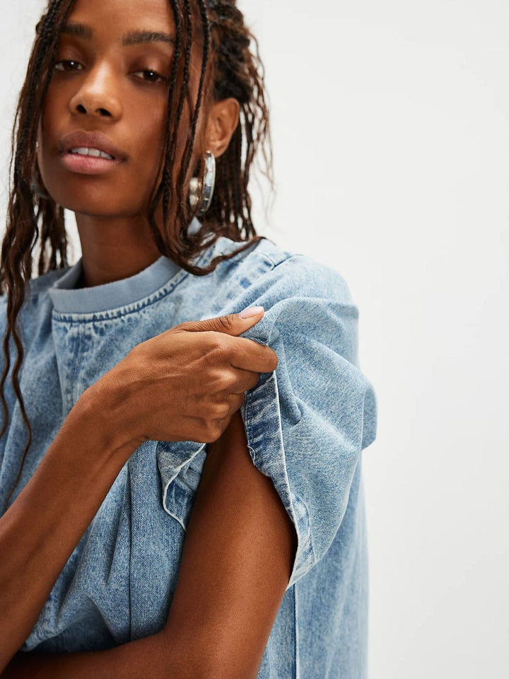 Free People Harlow Mini Dress in Ocean Blue | Twentyseven Toronto