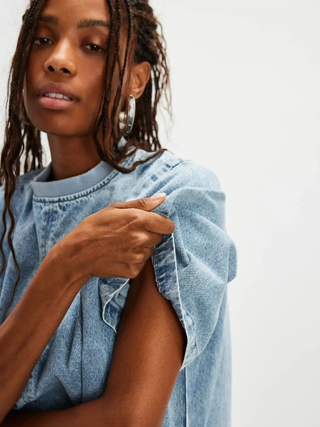 Free People Harlow Mini Dress in Ocean Blue