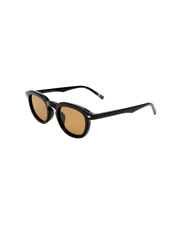 Le Specs Heart Throb sunglasses in black with light brown lenses and gold hardware | Twentyseven Toronto