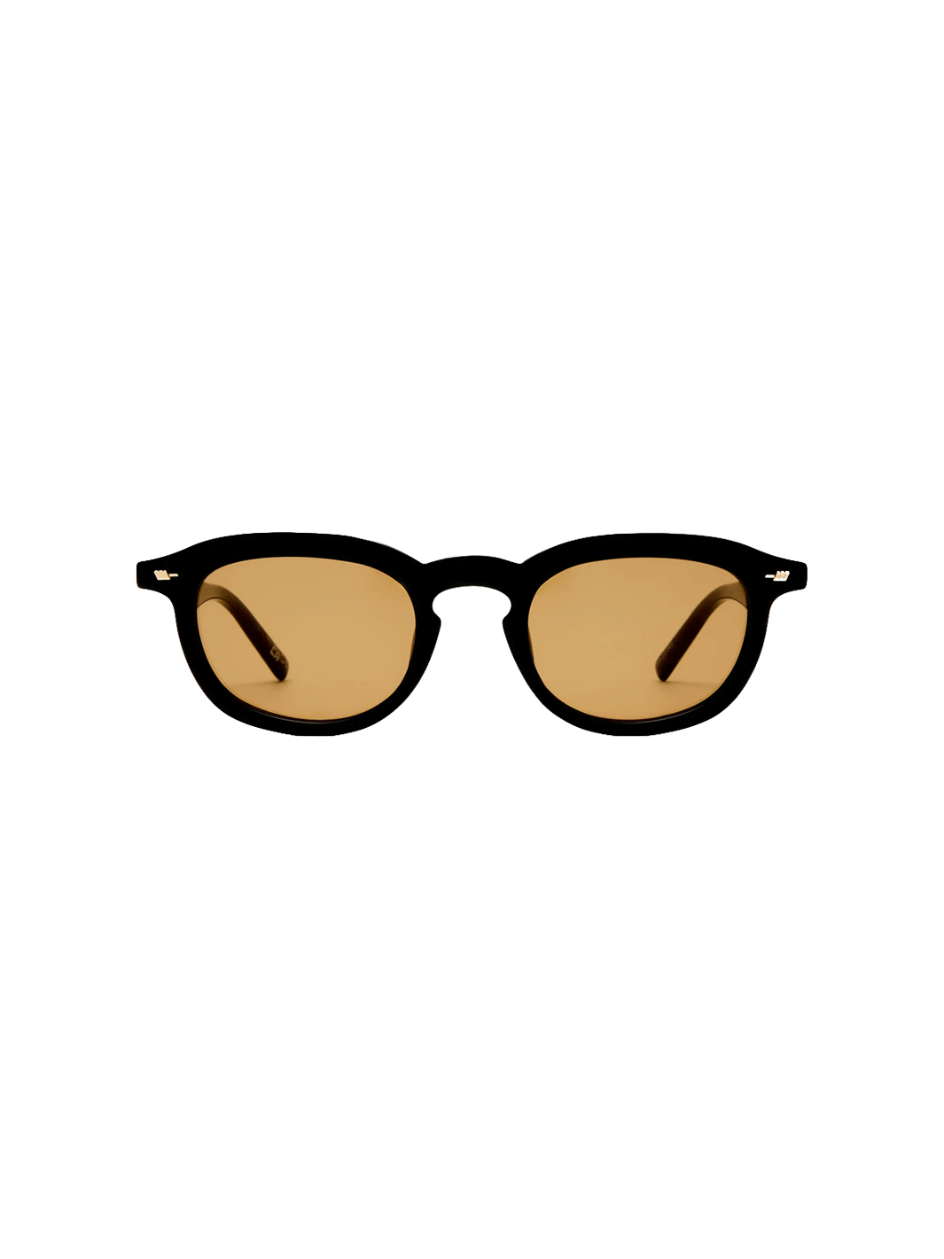 1. Front view of Le Specs Heart Throb sunglasses in black with light brown lenses | Twentyseven Toronto