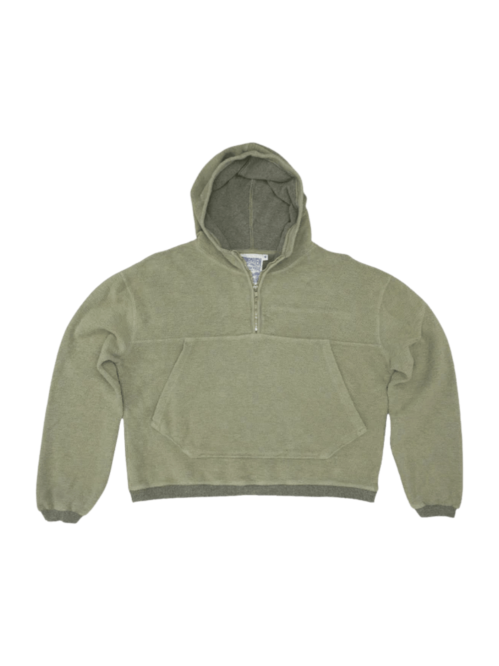Flat lay of the Jungmaven Heathered Osprey Cropped Sweatshirt - Olive Green | Twentyseven Toronto