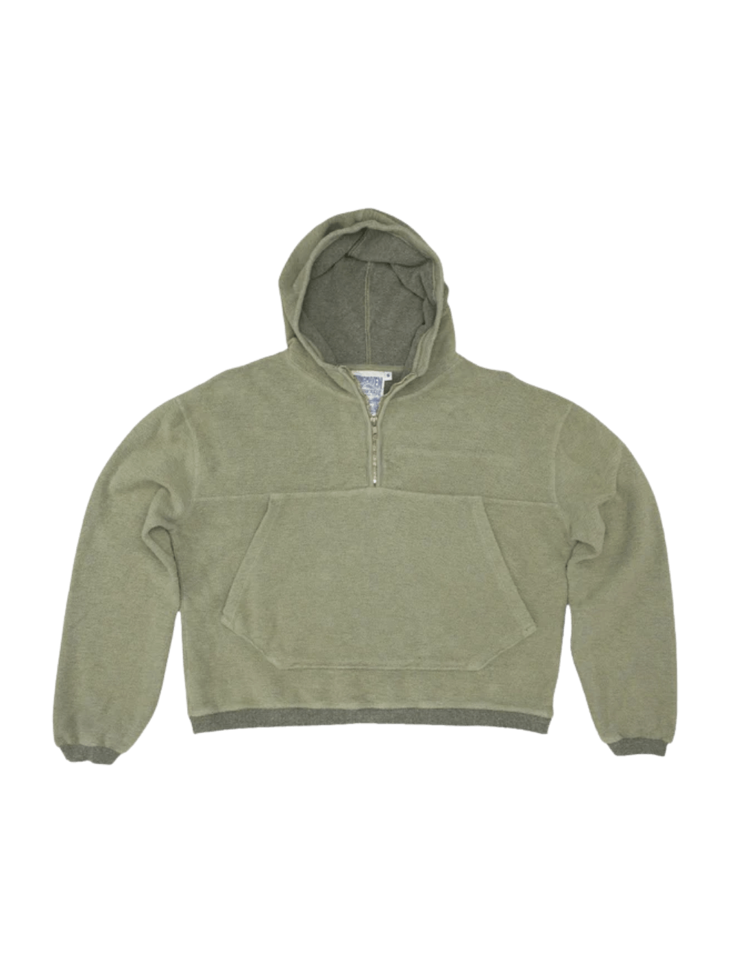 Flat lay of the Jungmaven Heathered Osprey Cropped Sweatshirt - Olive Green | Twentyseven Toronto