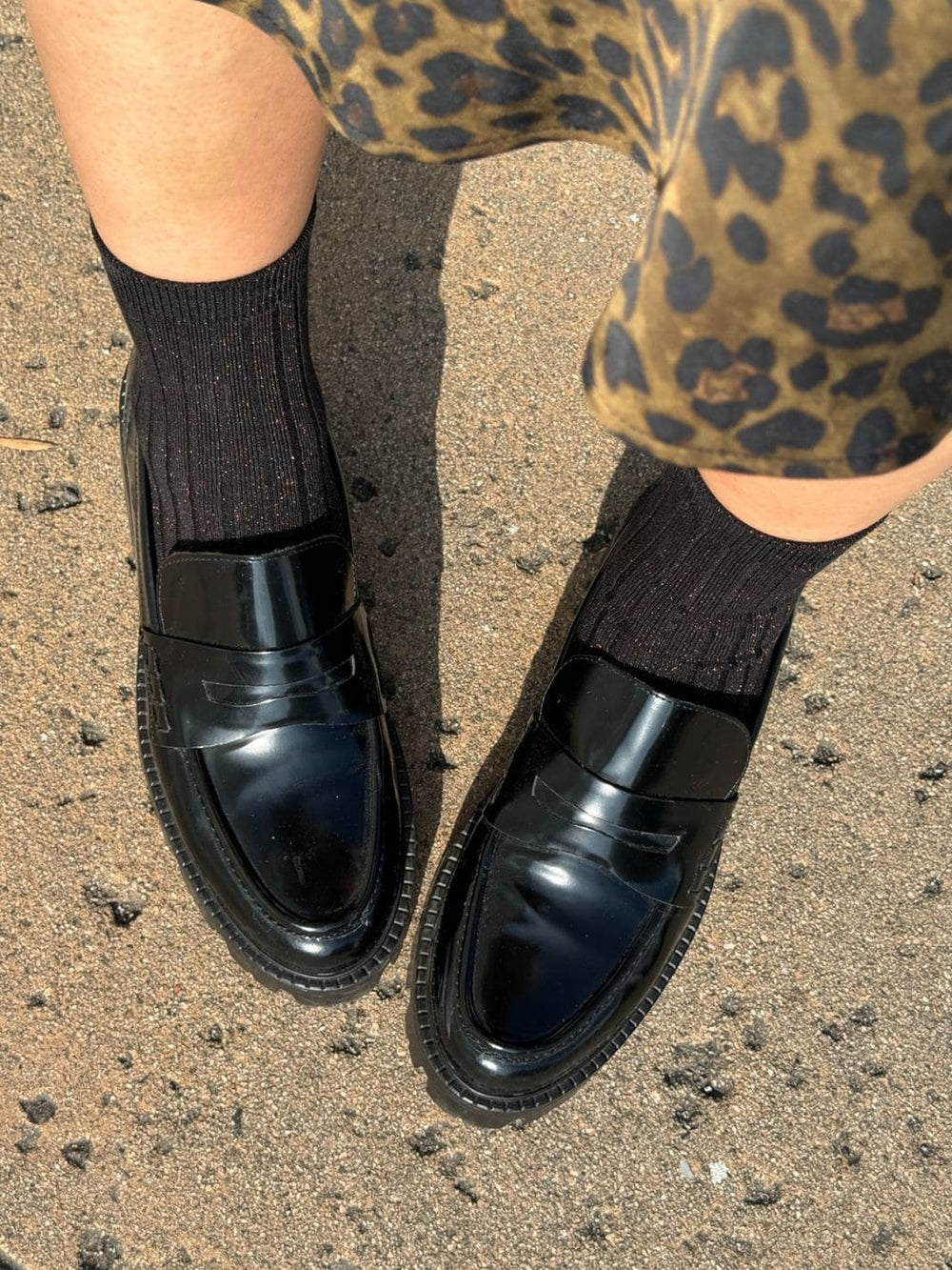 Le Bon Shoppe Her Socks (MODAL Lurex) - Copper Black | Twentyseven Toronto