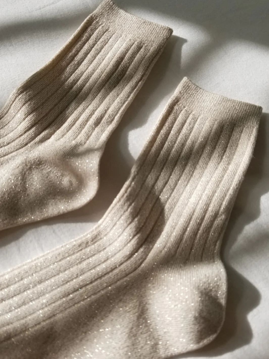 Twentyseven Toronto - Le Bon Shoppe Her Socks (MODAL Lurex) - Ivory Gold Glitter