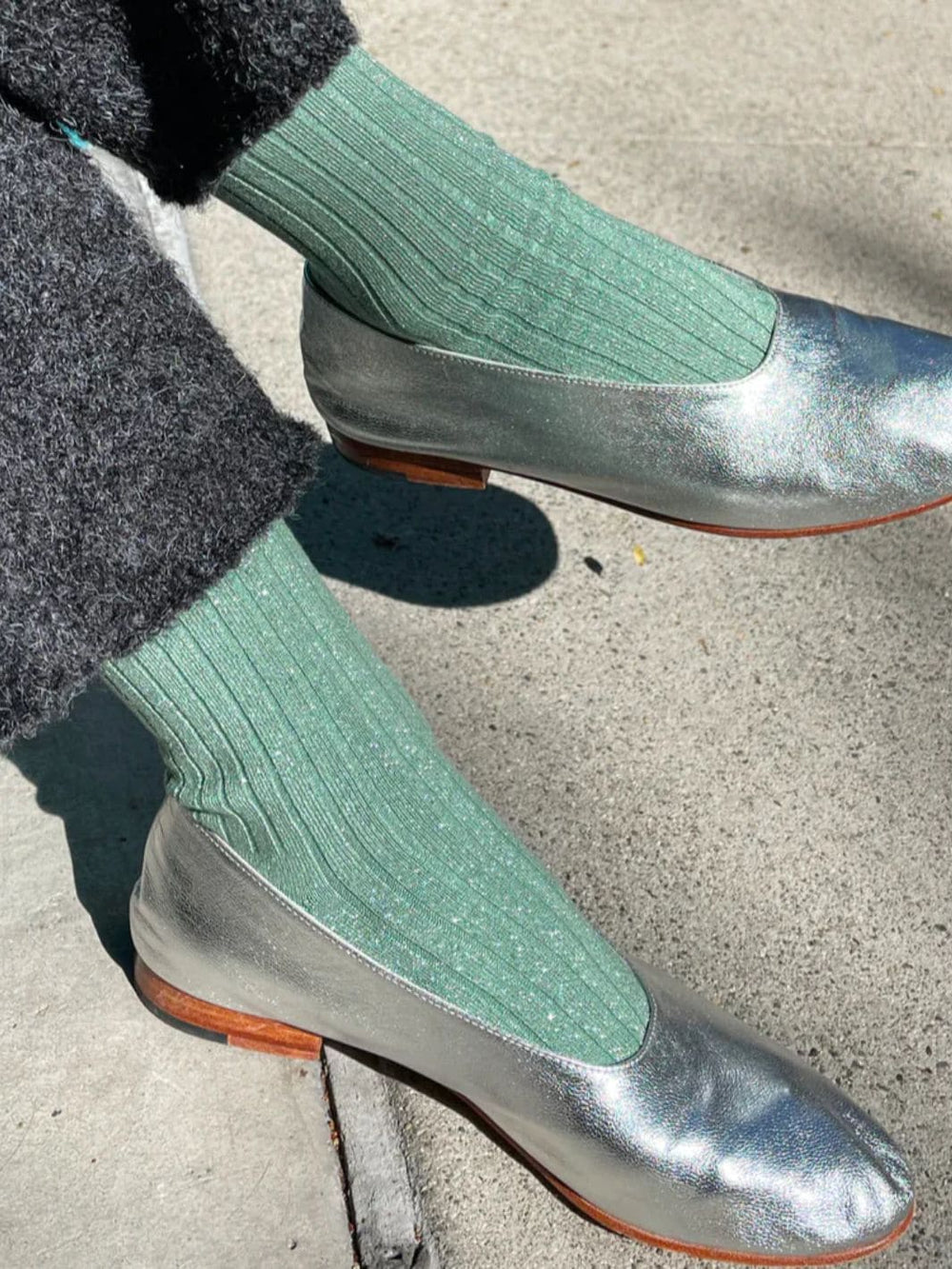 Le Bon Shoppe Her Socks (MODAL Lurex) - Jade Glitter | Twentyseven Toronto
