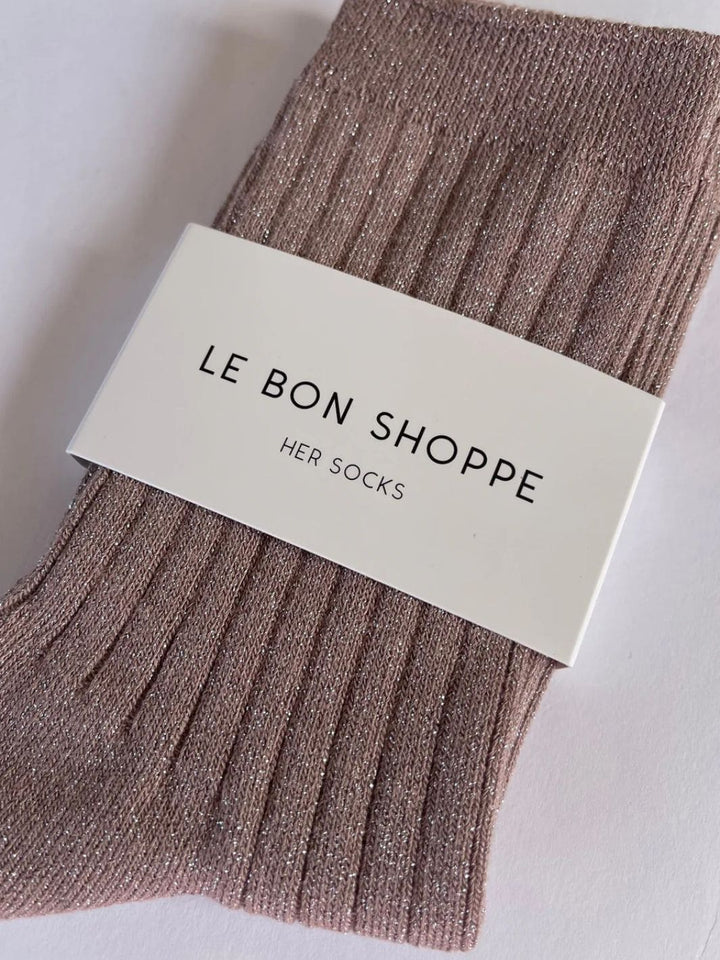 Twentyseven Toronto - Le Bon Shoppe Her Socks (MODAL Lurex) - Jute Glitter