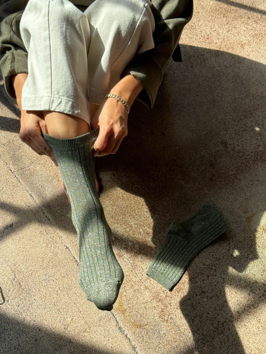 Le Bon Shoppe Her Socks (MODAL Lurex) - Pine Glitter | Twentyseven Toronto