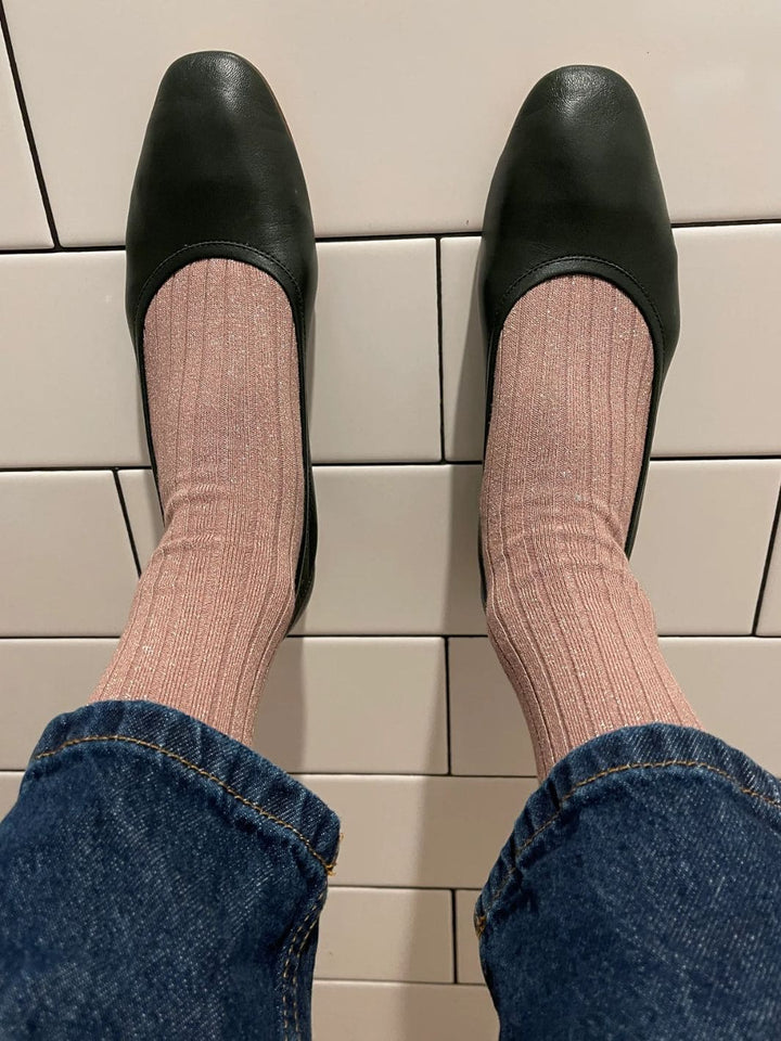 Le Bon Shoppe Her Socks (MODAL Lurex) - Rose Glitter | Twentyseven Toronto