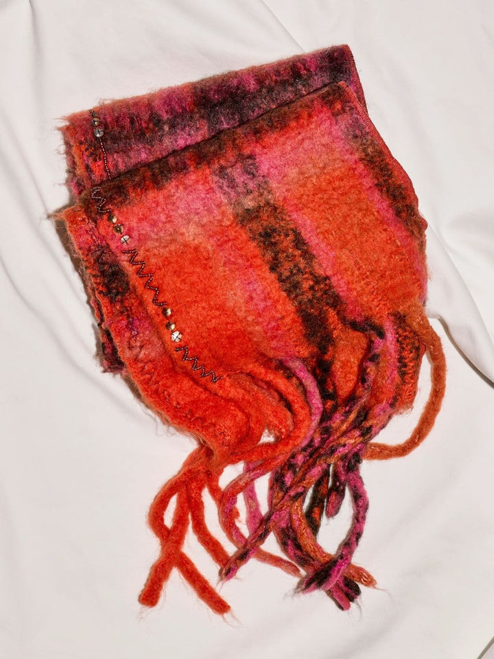 Free People Highland Plaid Skinny Scarf in Pink Combo | Twentyseven Toronto