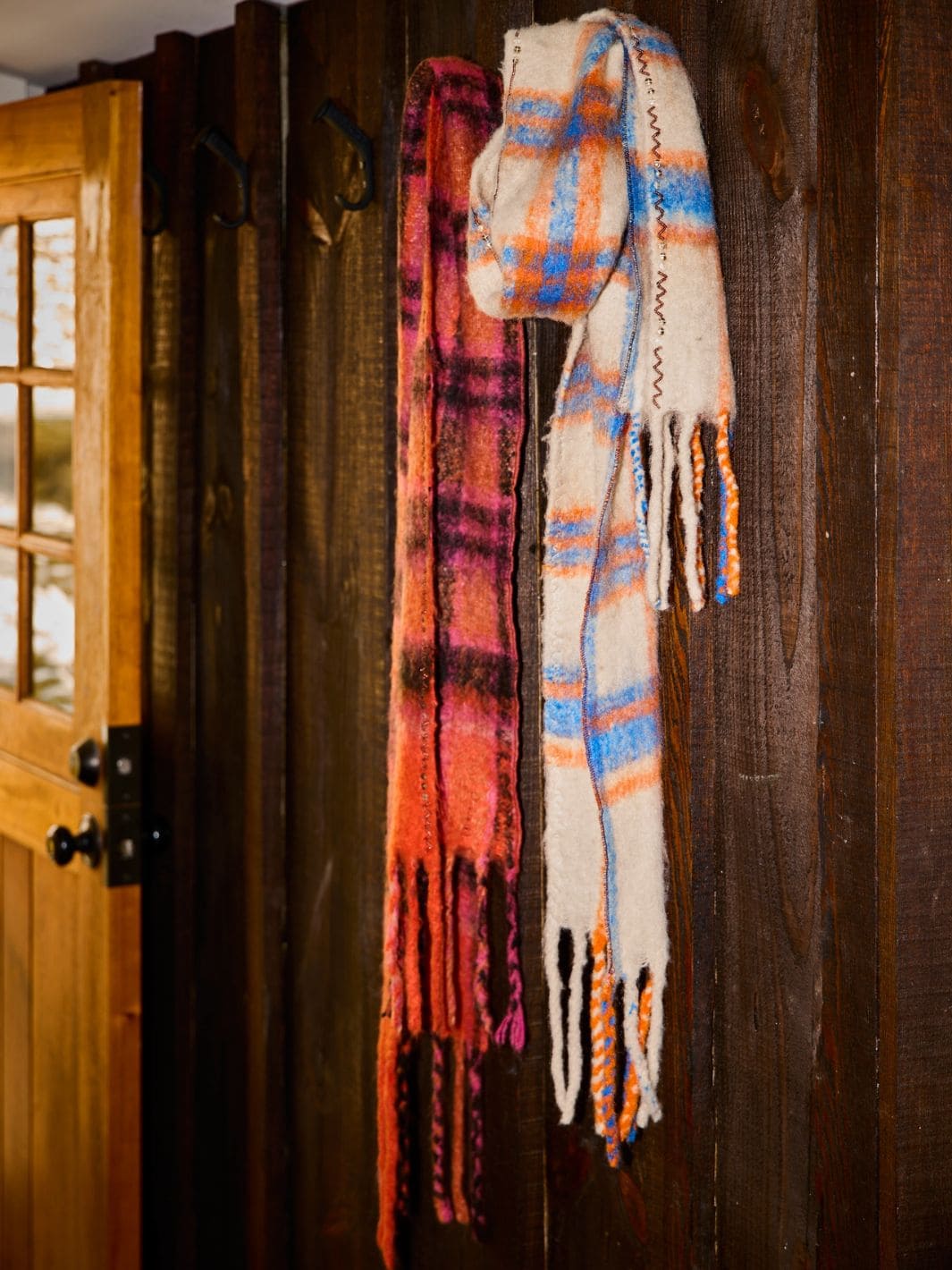 Free People Highland Plaid Skinny Scarf in Pink Combo | Twentyseven Toronto