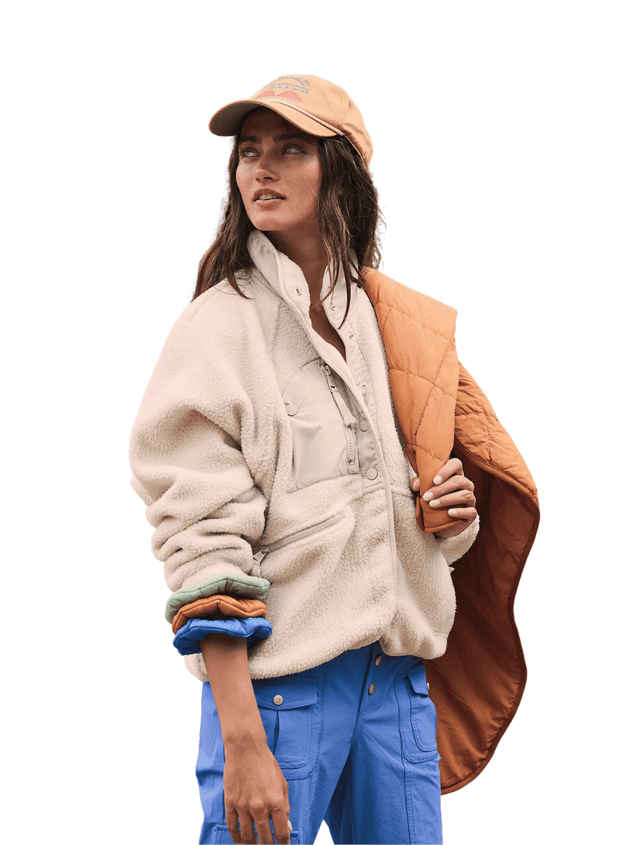 Free People Hit The Slopes Fleece Jacket - Muted Beige | Twentyseven Toronto