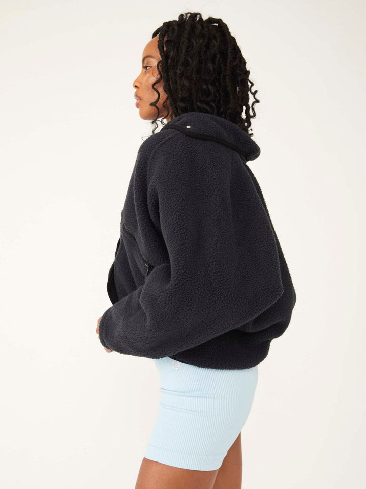 Free People Hit The Slopes Fleece Jacket in Black | Twentyseven Toronto