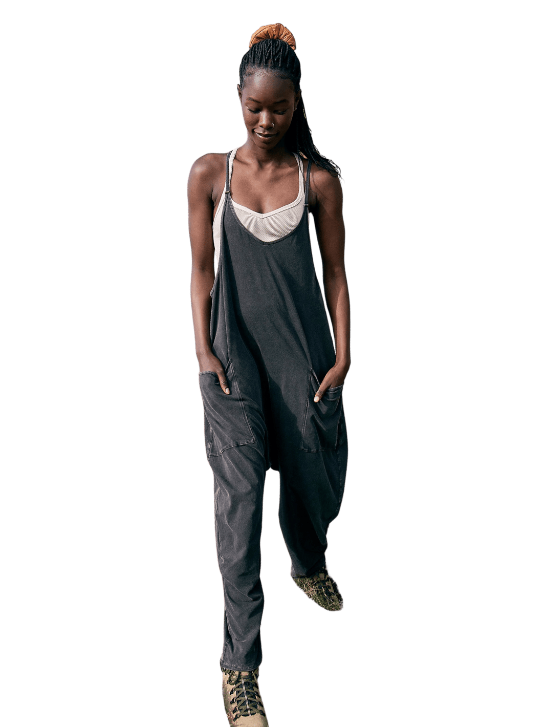 Free People Hot Shot Onesie in Washed Black | Twentyseven Toronto