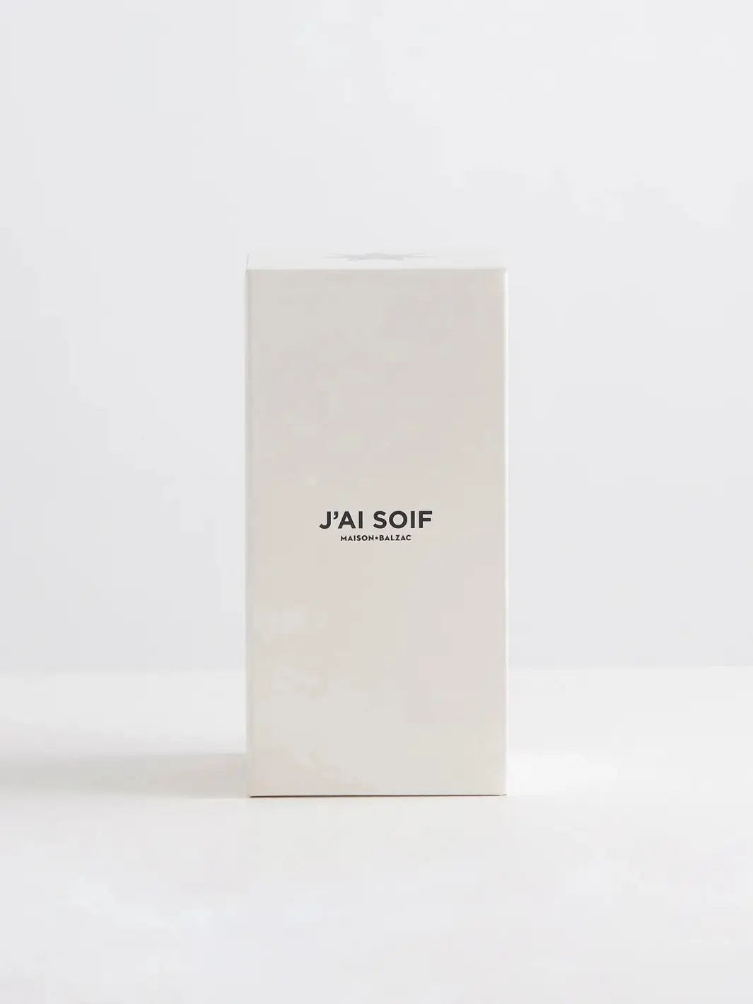 Beige box with 'J'ai Soif' branding from Maison Blazac on a white background | Twentyseven Toronto