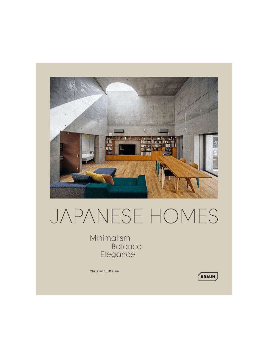 Book cover of 'Japanese Homes' by Chris von Uffelen with a minimalistic interior design on a beige background | Twentyseven Toronto