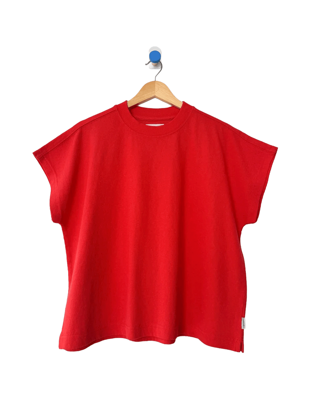 Le Bon Shoppe Jeanne Tee in Tomato on a wooden hanger | Twentyseven Toronto