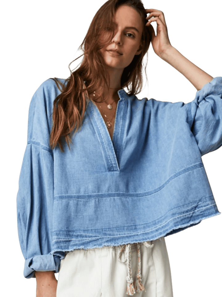 Free People Jude Denim Pullover in Vintage Indigo | Twentyseven Toronto