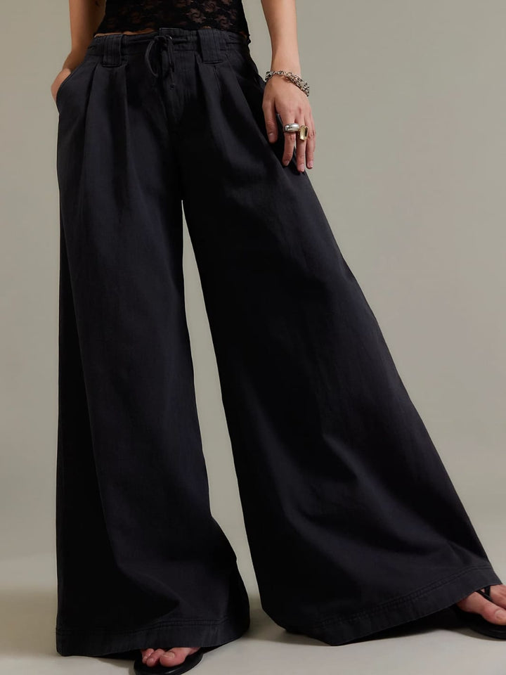 Free People Julien Wide-Leg Chino Trousers in Washed Black | Twentyseven Toronto