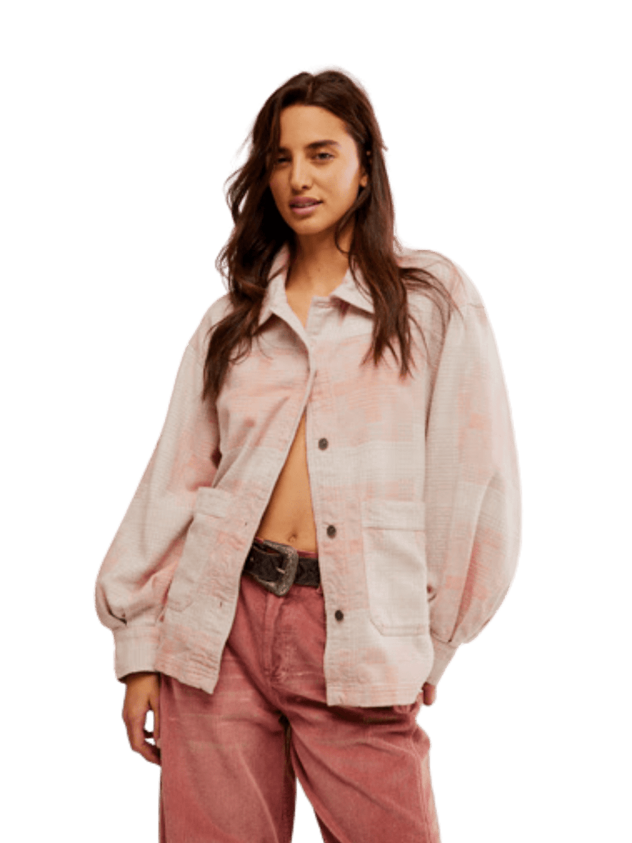 Free People We The Free Keep It Cozy Shirt in Berry Combo | Twentyseven Toronto