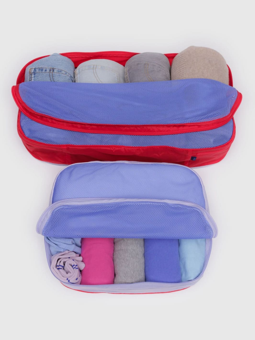 BAGGU Large Packing Cube Set in Mesh Berry Mix | Twentyseven Toronto