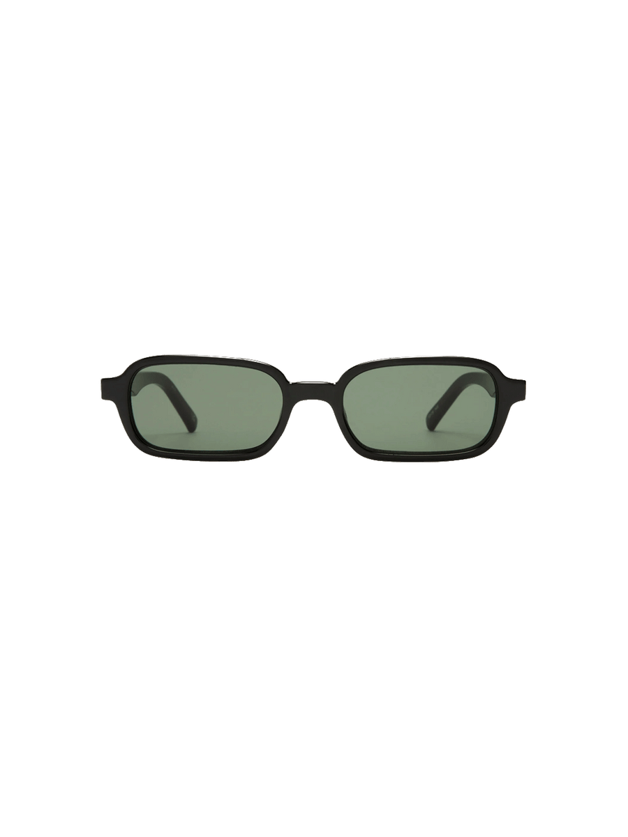 Le Specs Pilferer sunglasses in black with khaki mono lenses and subtle gold hardware | Twentyseven Toronto