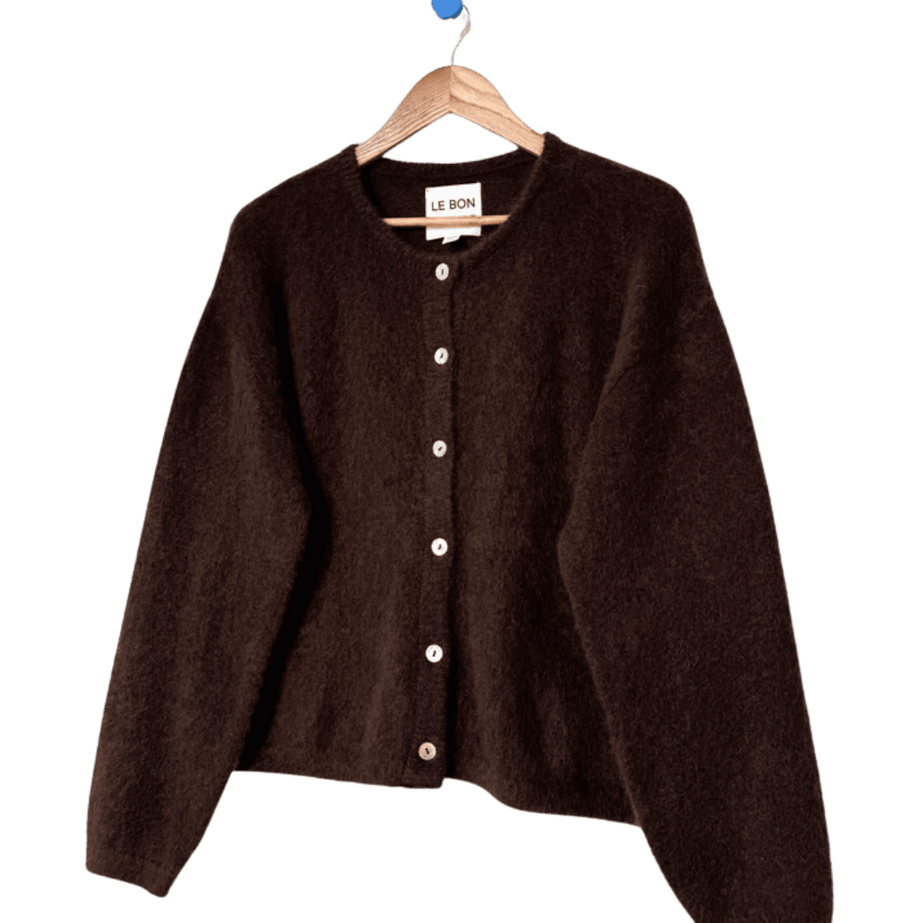 トップス BIBIY. MOHAIR CARDIGAN Le Bon Shoppe Leila Mohair Cardigan in Cocoa Bean | Twentyseven