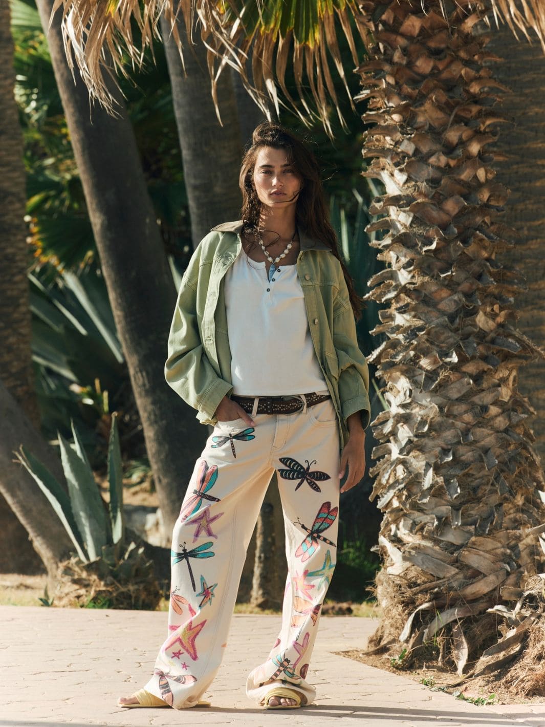 Free People We the Free Lemon Denim Jacket in Washed Sage | Twentyseven Toronto