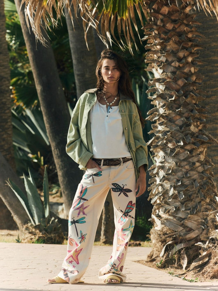 Free People We the Free Lemon Denim Jacket in Washed Sage | Twentyseven Toronto
