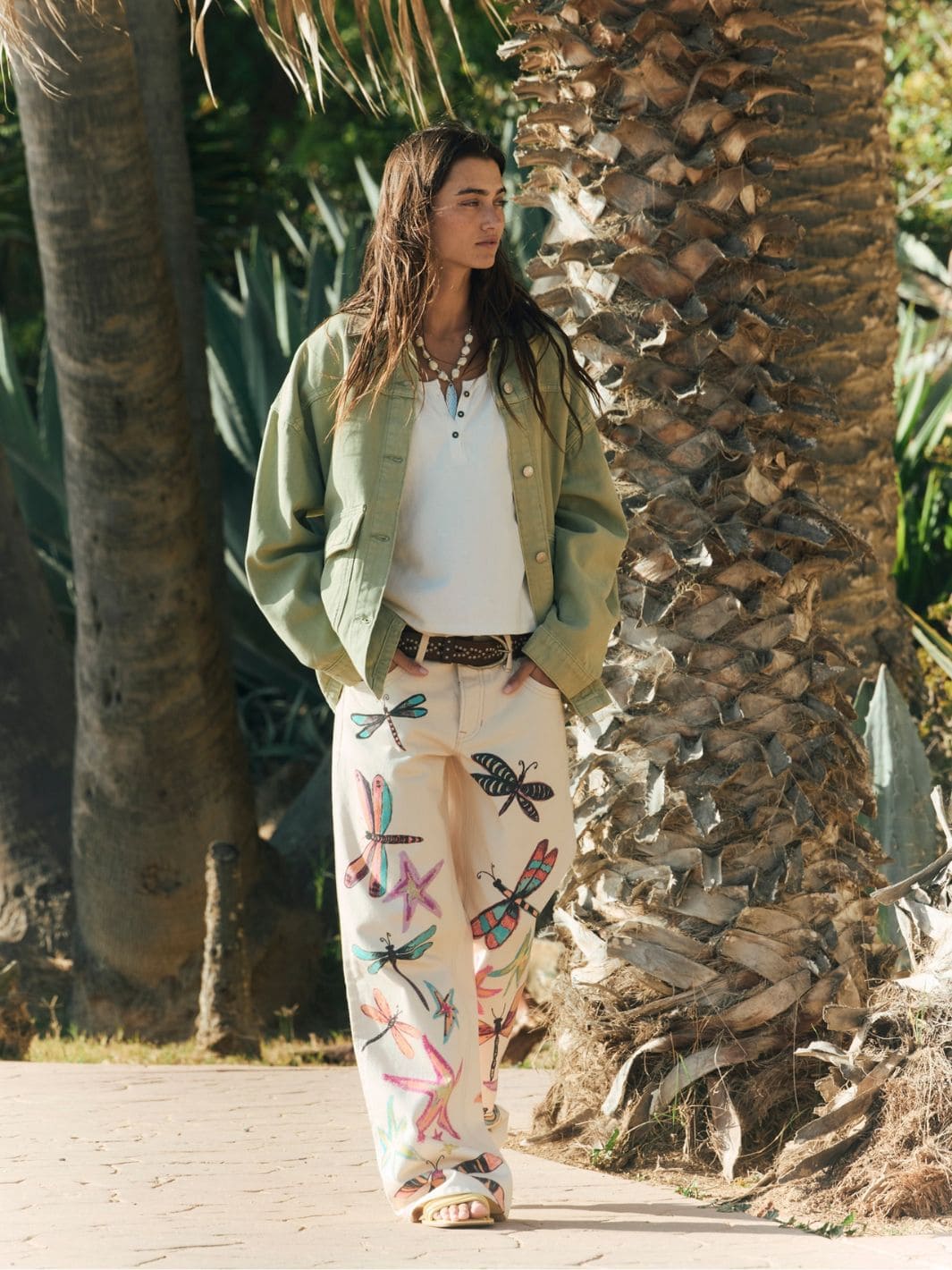 Free People We the Free Lemon Denim Jacket in Washed Sage | Twentyseven Toronto