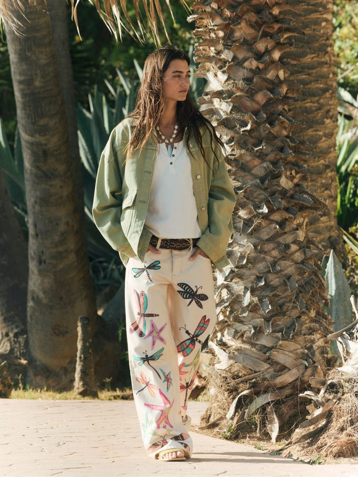 Free People We the Free Lemon Denim Jacket in Washed Sage | Twentyseven Toronto