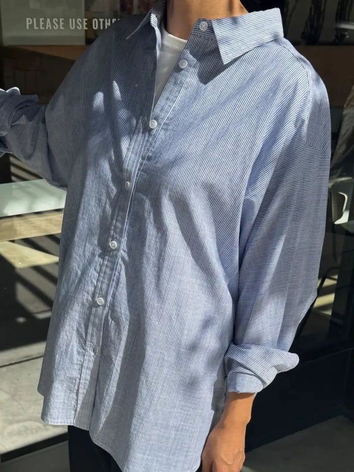 Light Weight Owen Shirt - Blue Pinstripe