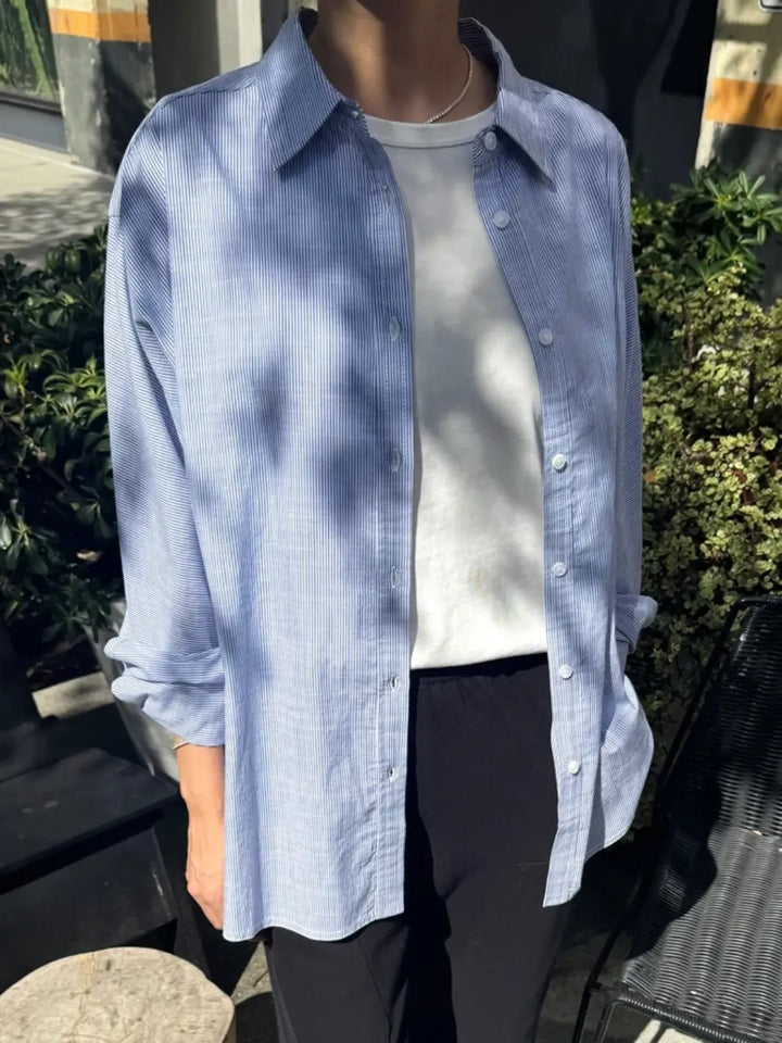 Light Weight Owen Shirt - Blue Pinstripe